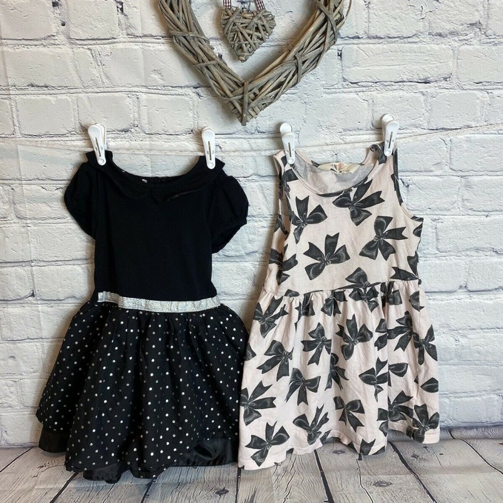 Lot of 2 H&M Toddler Girl 2-4 Dresses Pink & Black